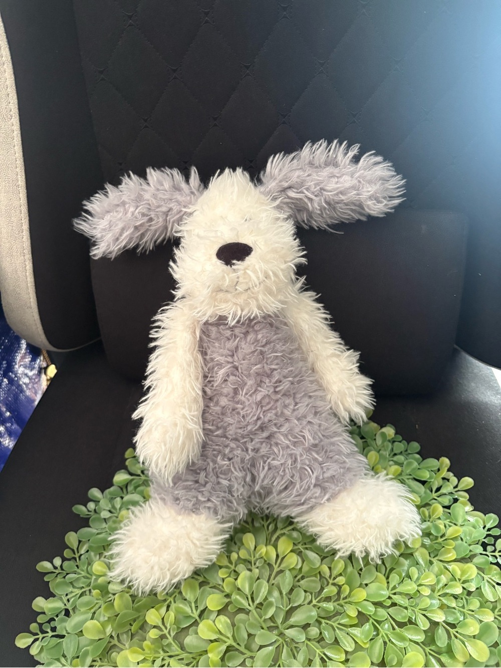 Jellycat Cream and Light Gray Floppy Eared Plush Bunny